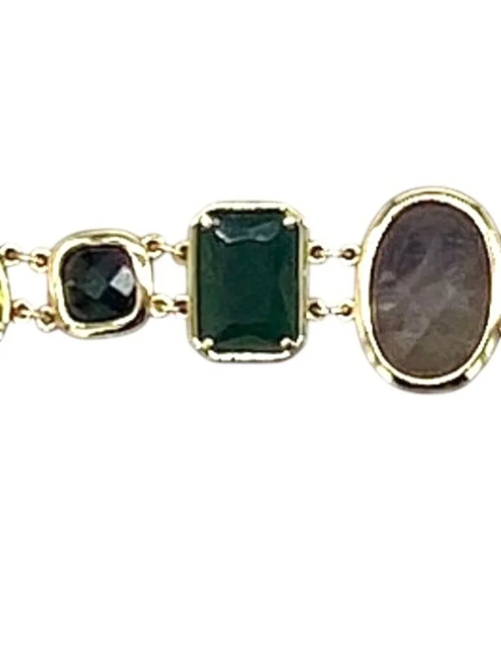 CAROLEE Multicolour Resin Acrylic Link Bracelet, 1990s Vintage, Monogram Pouch